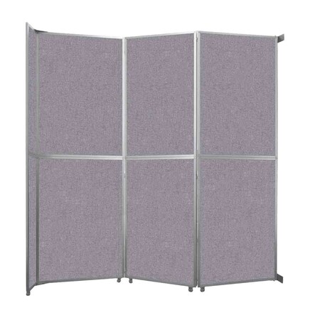 Versare Operable Wall Folding Room Divider 11'9" x 12'3" Cloud Gray Fabric 1070308-2